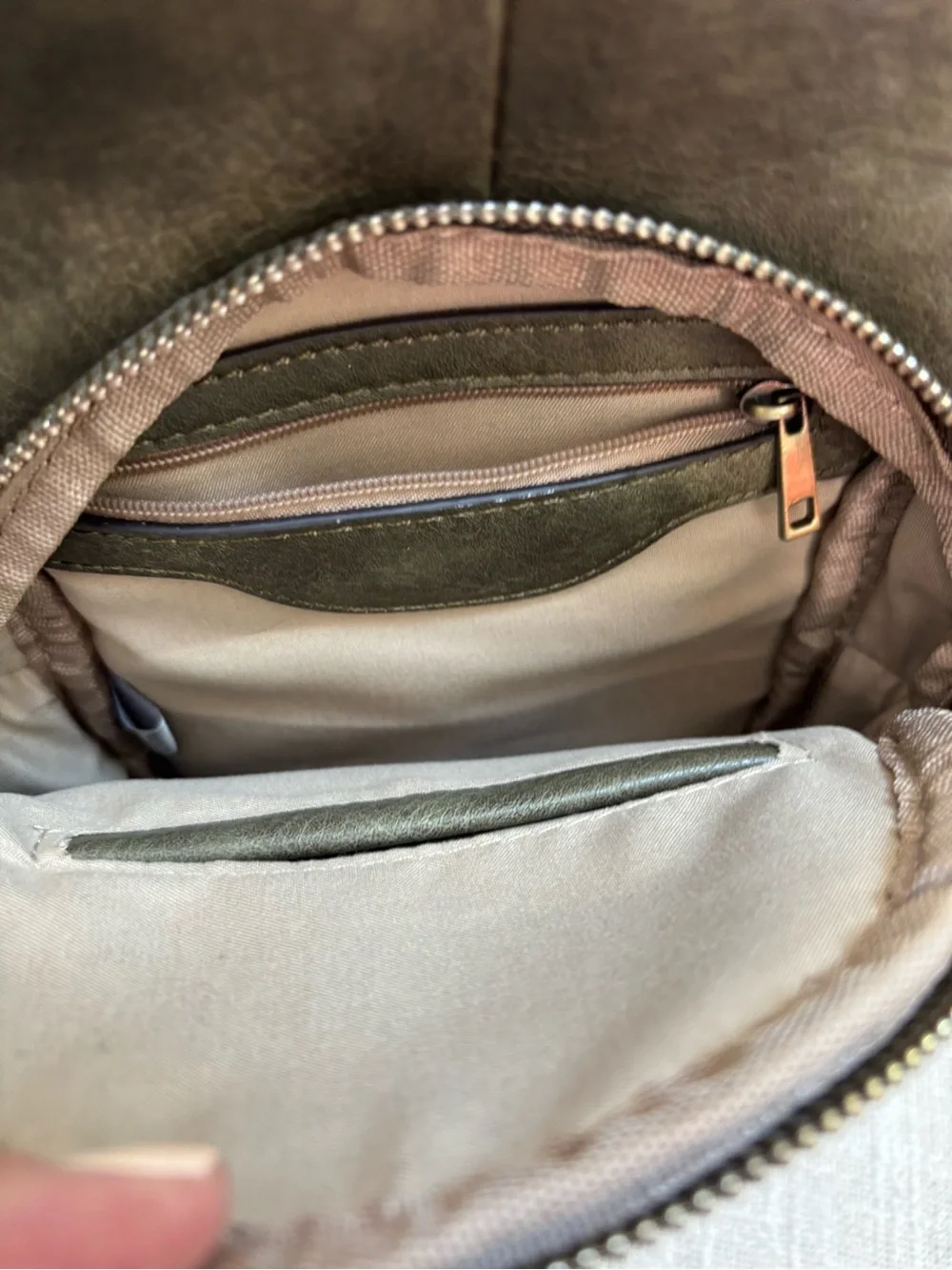 Woven Accent Olive Green Crossbody Sling Bag